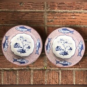 2 Colonial Williamsburg Homer Laughlin Shields Tavern Coupe Cereal Bowls 6 3/4”